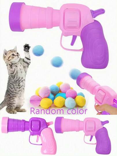 Interactive Launcher Cat Toy Set, Includes 1 Launcher And 100/50/30/20/10 Plush Balls, Suitable For Indoor Cats. This Indoor Cat Toy Is Designed For Active Play, With An Engaging Sports-Themed Fun. It Is A Sports-Oriented Cat Toy That Promotes Love And Trust Between Owners And Cats. Color Is Random.
