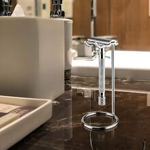 4.3 Inch (11 Cm) Stainless Steel Razor Stand, Luxury Men's Travel Razor Holder - Suitable For Small Razors