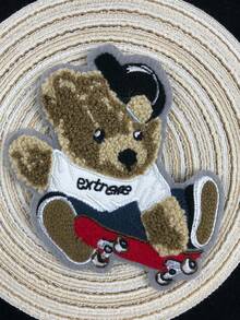 Parche bordado de oso marrón de dibujos animados, diseño único para ropa y accesorios DIY, vaqueros, vestidos, adorable aplicación bordada de dibujos animados - Multicolor - Ver 6