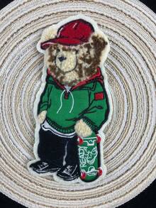 Parche bordado de oso marrón de dibujos animados, diseño único para ropa y accesorios DIY, vaqueros, vestidos, adorable aplicación bordada de dibujos animados - Multicolor - Ver 12