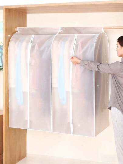 3D Transparent Garment Storage Bag, Suitable For Wardrobe Organization - Large Hanging Garment Dust Cover, Foldable Closet Organizer Bag For Dresses, Suits, Handbags And Shoes; Travel Essential, Home & Office Storage, Back To School Essential