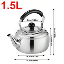 1pc Brewing Tea Kettle, Thickened Stainless Steel Hotel Teapot, Restaurant Hotel Household Teapot, Living Room Black Classical Small Tea Art Pot, Induction Burner Kettle - Multicolor - View 9