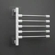 1pc Stainless Steel Towel Rack, Foldable Rotating Bathroom Storage Hanger