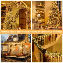 Luces Navideñas de Arbol : 2m x 16 Líneas 400 Luces LED, con 8 Modos, Impermeable IP55, Adecuado para Decoración Arbol de Navidad Y Jardin Exterior (Blanco cálido) - 1 - Ver 7