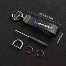 chaohongjia 1 Stück Schlüsselanhänger aus Kohlefaser in bunter Farbe, passend für BMW 1er, 3er, 5er, 7er, 2er, 4er, 6er, X-Reihe, X1, X3, X5, X6, X4, modischer Auto-Schlüsselanhänger - Einheitsgröße - Übersicht 2