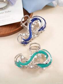 1 Stück Emaille Perle Drachen geformter Haarclip, mit exquisiter Verarbeitung, die klassischen und modernen Stil kombiniert, geeignet für den täglichen Gebrauch, Partytragen und als Geschenk, elegante Krallen Clips Lässig Haarklammern - Verschiedenfarbig - Übersicht 5