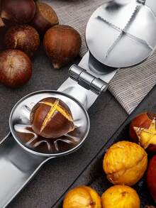 2个/1个多功能便携式栗子夹、栗子切割器、核桃切割器、核桃剥壳器，带光滑手柄，厨房工具坚果夹