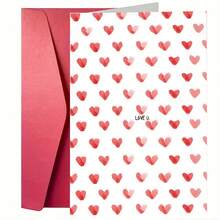 Creative Valentine's Day Greeting Card: Whimsical Valentine's Day Card, Adorned With Watercolor Red Hearts And "I Love You" Text - Anniversary Card, For Husband, Wife, Boyfriend, Girlfriend And Best Friend - High-Quality Card With Envelope (12x17 Cm) / (4.72x6.7 In) - Multicolor - View 8