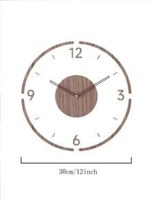 1 Pc, Transparent Acrylic Wall Clock, Creative Wooden Hollow Pointer Clock,Silent Wall Clock, No Ticking, Living Room, Bedroom, Kitchen, Office, Home Decoration Wall Clock. Christmas Present, New Year Present. - Wood Color - View 11