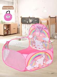 4ft/120cm Foldable Children Ball Pit Tent With Basketball Hoop, Portable Fun Toy, Suitable As Children's Birthday/Easter Gift - Multicolor - View 12