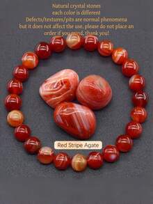 1条6毫米波西米亚风天然石手链，可叠戴，适合女性作为节日礼物、派对配饰、日常佩戴、时尚饰品（虎眼石/青金石/黑曜石/水晶等，寓意提升智慧和灵性）