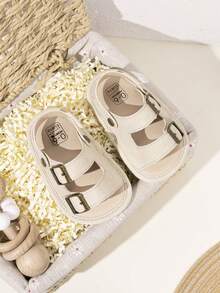 Toddler Boys' Simple Fashion Flat Sandals, Non-Slip Outdoor Walking Shoes, Summer - Beige - View 4