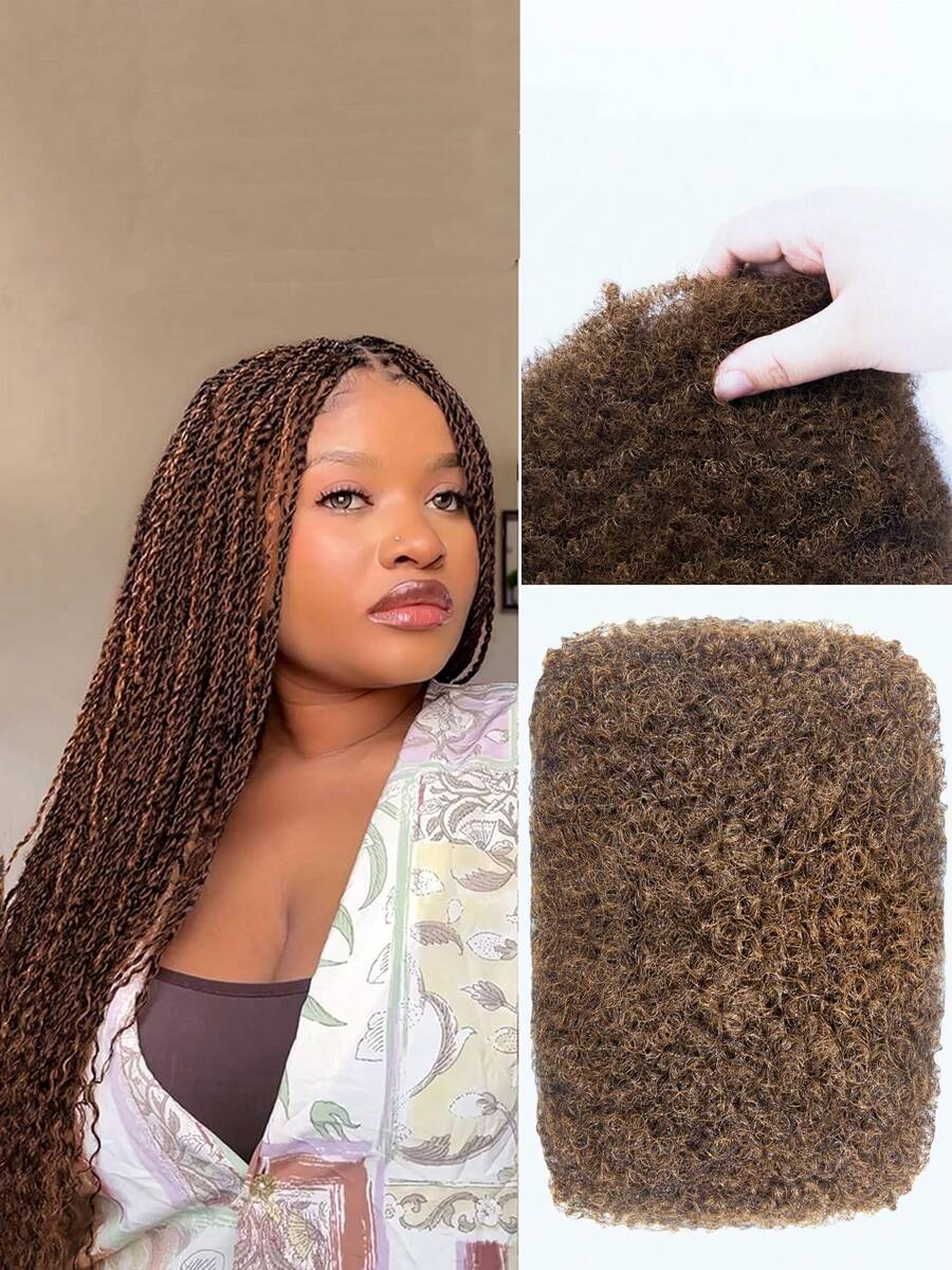 Afro Kinkys Bulk Human Hair For Dreadlock Extensions 30g/Pack Bulk Hair #4 Color Brazilian Virgin Hair - S4 - View 1
