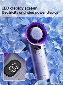 kinscoter 1个3600mAh可充电便携式迷你电动手持风扇，露营旅行空气冷却器，100档风速可调，手持式个人降温风扇