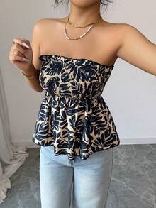 Women's Casual, Fashionable And Versatile Travel Tank Tops With Full-Body Leaf Print, Suitable For Beach Vacations, Spring, Summer And Valentine's Day - Multicolor - View 1