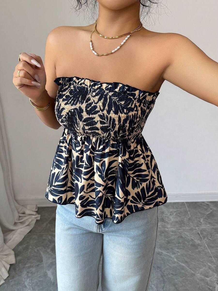 Women's Casual, Fashionable And Versatile Travel Tank Tops With Full-Body Leaf Print, Suitable For Beach Vacations, Spring, Summer And Valentine's Day - Multicolor - View 1