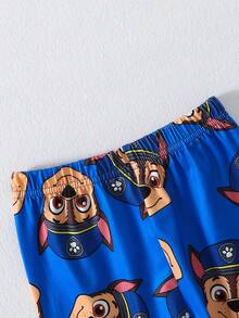 Paw Patrol 两件套汪汪队立大功男童套装，儿童睡衣家居服，可爱卡通狗狗印花蓝色长袖T恤和裤子，适合日常休闲、圣诞礼物、秋冬季穿着。 - 藍色 - 查看 6