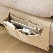 1 件毛毡床边沙发收纳盒，带 3 个口袋的挂袋，可容纳杂志、书籍、平板电脑、iPad、电缆、遥控器、水瓶等。多功能家居收纳盒适用于卧室、客厅、儿童房、宿舍床、沙发、双层床、大学宿舍床等。