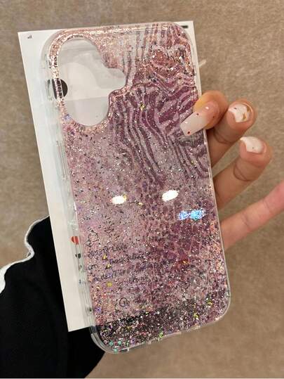 Pink Luxury Glitter Sequin Silicone Leopard Print Pink Glitter Gradient Floral Cheetah Zebra Print Shockproof Phone Case Compatible With IPhone 17pro/17Air /17/17promax, Compatible With IPhone16Promax, Compatible With IPhone16/16pro, Compatible With IPhone15Promax, New Compatible With IPhone14, Compatible With IPhone13, Compatible With IPhone12/11, Compatible With IPhone14promax/11/14/13/Plus, Premium IMD Soft Silicone Case Women's Day Gift Birthday Anniversary