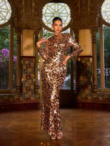 Faeriesty Đầm dạ hội dài thướt tha đính sequin sang trọng với đường xẻ cao – Chiếc đầm ôm sát lấp lánh dành cho thảm đỏ, các sự kiện trang trọng, tiệc tùng cao cấp và trang phục đón năm mới, đám cưới mùa xuân. - Rỉ Nâu - Xem 8