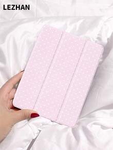 1 件可爱粉色波尔卡圆点艺术设计平板电脑保护壳，兼容 iPad (A16) 11 英寸第 11 代 2023、iPad 9/10 代 10.9 英寸、Galaxy Tab S6 Lite 10.4，防摔，铅笔槽，睡眠/唤醒支持，圣诞节，万圣节，浪漫礼物 - 彩色 - 查看 6