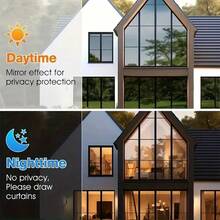 One-Way Mirror Window Film: Mirror Reflective Window Film, Privacy, Heat Insulation, UV Protection, Anti-Glare, Safety Window Film, Sun Blocking Window Film, Suitable For Home, Office (Silver-Silver) - Silver - View 8