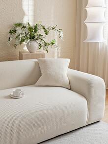 1 tấm bọc ghế sofa co giãn, màu trơn, chất liệu jacquard, kiểu dáng hiện đại phù hợp mọi mùa, có thể giặt máy, thân thiện với thú cưng và bền chắc, thích hợp cho phòng khách, phòng ngủ, phòng ăn, ngoài trời, phù hợp với ghế sofa 1/2/3/4 chỗ ngồi, kèm theo dải chống trượt. - Màu be - Xem 8