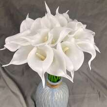 10 buc flori artificiale cu crini Calla la atingere reală, aranjament floral în vază, decorațiuni pentru casă, buchet de mireasă DIY, decorațiuni pentru nuntă și petrecere, decorațiuni de toamnă, buchet de flori, decorare de masă, decor de toamnă, decor pentru casă de toamnă, flori artificiale