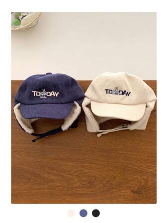 灯芯绒棒球帽，保暖内衬，冬季防风护耳，男女皆宜