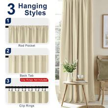 Hiasan Short Room Darkening Curtains 36 Inch Long, Bathroom Small Window Curtains Rod Pocket & Back Tab Thermal Drapes Sewn With Tiebacks For Kitchen Basement, 42\ Width, Light Beige, 2 Panels,42inchWx36inchL(Packof2),LightBeige - 淺米色 - 查看 5