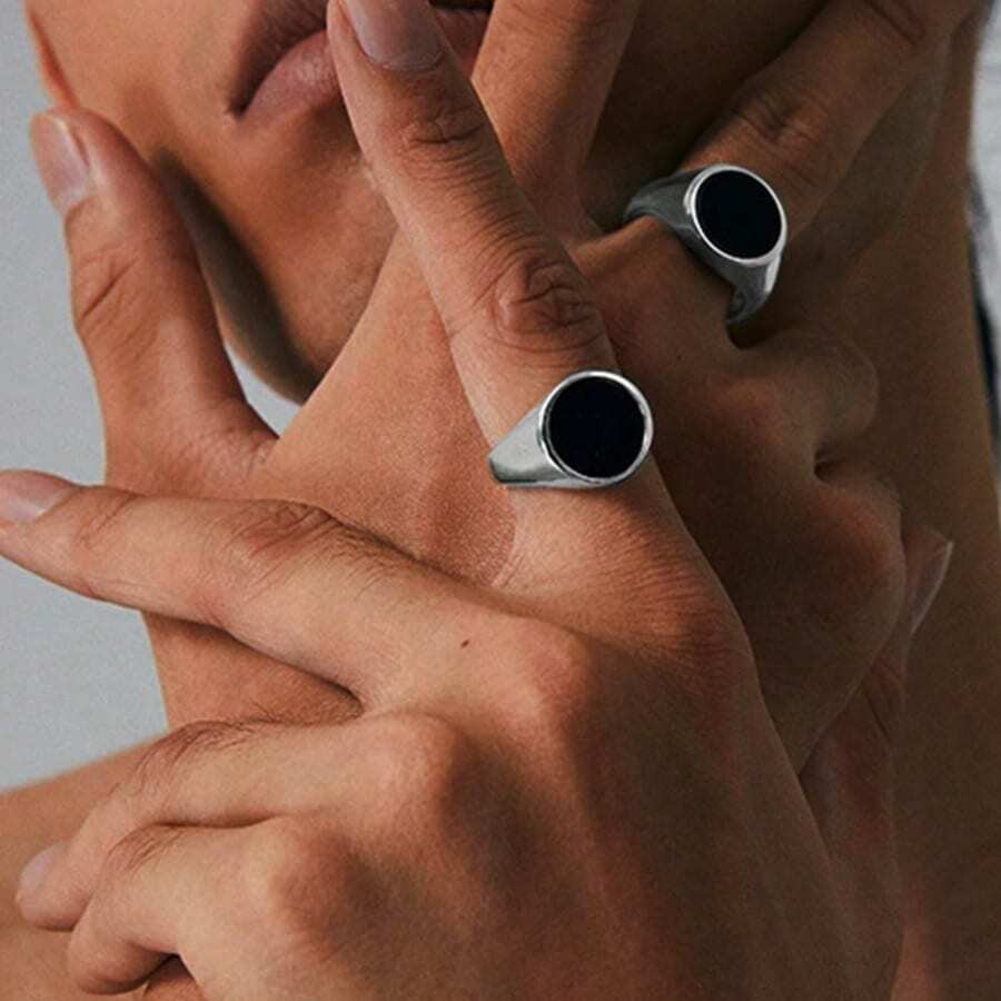 1pc Unique Minimalist 925 Sterling Silver Fashion Elegant Niche Dark Style Open Ring, Suitable For Vacation, Party, Wedding - Silver - View 1