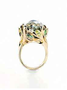 1pc Elegant Women's Synthetic Cubic Synthetic Zirconia Ring - Bohemian Style, KC Golden Plated, Copper Base, Perfect For Parties, Birthdays, Christmas, Valentine's Day, Anniversaries, Daily Wear & Gift For Wife - Nhiều màu - Xem 2