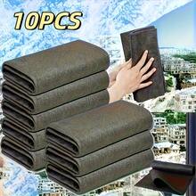 10pcs Black Magic Glass Cleaning Cloths - Thickened Microfiber, No Residue, Suitable For Windows, Mirrors, Cars, Kitchen And Bathroom - Multipurpose Microfiber Towels, Shiny And Streak-Free, Durable, Gentle On Surfaces, Glass Cleaning Cloths, Surface Polishing, Fashionable Design - Multicolor - View 11