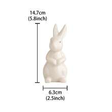 1pc Ceramic White Cute Easter Bunny Home Decor Figurine, Entryway Decoration - Multicolor - View 4