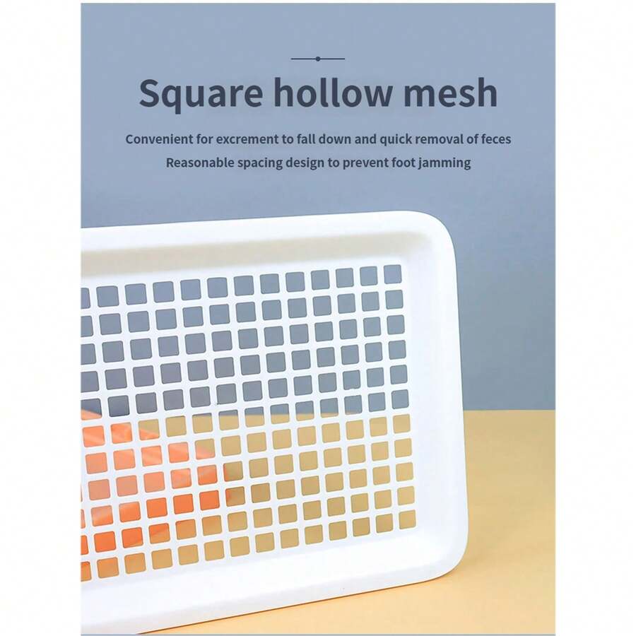 双层防倾斜仓鼠/兔子/猫砂盆，可拆卸可清洗，适合小型宠物和所有季节。 - 均碼 - 查看 1