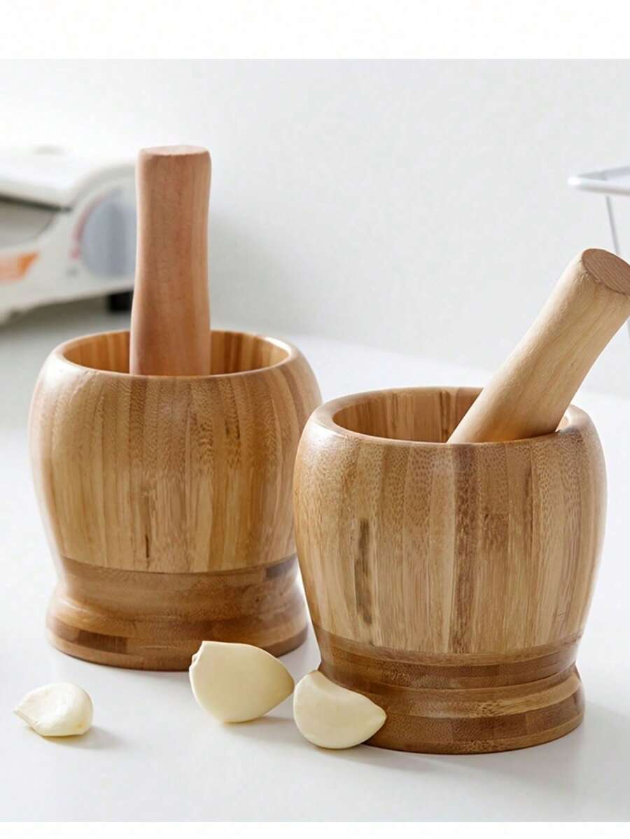 Multi-Functional Grinding Bowl, Suitable For Garlic, Herbs And Pepper Grains. Easy To Clean And Durable., Halloween And Christmas Party Supplies - 黃色 - 查看 1