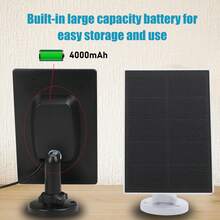 3W太阳能板，内置4000mAh可充电锂电池，适用于户外安防摄像头；360°可调5V ETFE太阳能板，USB-C充电器，适用于喂鸟器摄像头。