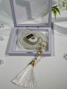 1 Set Convenient Counter, Prayer Beads Bracelet, 99pcs Pearl Tassel + Counter In Premium Gift Box - Multicolor - View 2