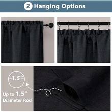 Chyhomenyc Black Valance For Windows, Light Filtering Textured Small Kitchen Valance, Rod Pocket Top Window Short Curtain For Bathroom Basement Farmhouse, 60Wx20L Inch, 1 Panel,60inchWx20inchL(Packof1),Black - 黑色的 - 查看 5