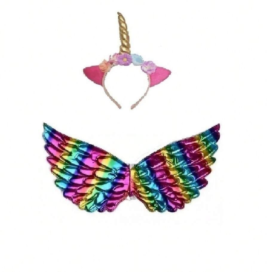 Unicorn Accessory Kit: Tiara With LED Lights + Wings - Princess Costume Party Tiara Decoration - 彩色 - 查看 1