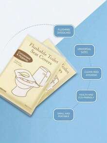 10/20/30/40/50Pcs Portable Individually Packaged Disposable Toilet Seat Cover, Travel Portable Toilet Cover, Toilet Waterproof Cover, Toilet Seat Cover Portable Potty Seat Cover, Household Essentials, Essential Travel Accessories For Business Travel Camping Hospital Stations, Hotel Stays, When Going Out And Using Public Restrooms It Can Also Ensure Your Personal Hygiene Safety - Yellow - View 2