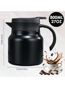 Insulated Coffee Pot, Keeps Warm/Cold Stainless Steel Mini Coffee Companion Container Double-Wall Vacuum Insulated Tea Pot Milk/Hot Chocolate Beverage Dispenser - Multicolor - View 8