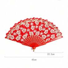 Vintage Cherry Blossom Folding Fan - Perfect For Performances, And Hanfu Photography, Valentine's Day Costume - Multicolor - View 4
