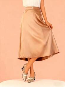 Chunky Heel Pearl Pointed Toe Slip-On High Heels, Cute & Professional For Spring/Autumn - Gold - View 7