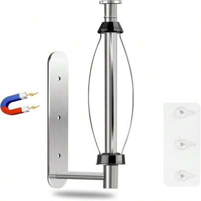 KIHOGEM Magnetic Paper Towel Holder, One Hand Operable Paper Towel Holder Wall Mount Self Adhesive And Strong Magnetic Backing For Kitchen Refrigerator Grill RV(Black)
