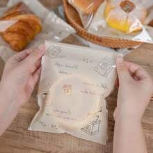 透明米色玻璃纸礼品袋，复古印花装饰糕点袋，食品派对礼品袋（适用于自制糖果）、婚礼、节日礼物包装、咖啡馆风格、防油厨房用品、厨房配件、情人节礼物 - 彩色 - 查看 5