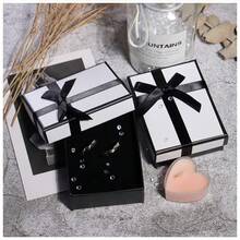 2 Peças Caixa de Presente Pequena e Sacola de Presente, Caixa de Presente para Joias de 9x7x3cm e Sacola de Papel para Pulseira, Brinco, Anel, Colar, Caixa de Presente com Tampa para Presentes. - Multicolorido - Visão 9