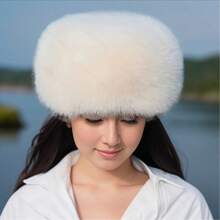 女士保暖滑雪帽毛绒渔夫帽蒙古帽护耳冬季帽子加厚防风圆顶豪华毛绒渔夫帽 - 彩色 - 查看 7