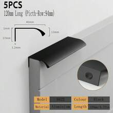 5个铝合金隐形拉手，免钻孔橱柜抽屉柜极简弧形拉手，哑光隐藏式现代简约家具门把手 - 彩色 - 查看 14