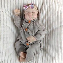 18 Inch Full Vinyl Body Reborn Dolls Lifelike Doll Sleeping Simulation Baby 3D Skin Visible Veins Birthday Gift - Multicolor - View 2